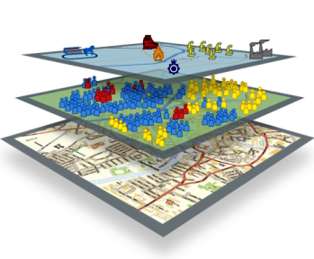 Graphic representing the data layers of the National Population Database